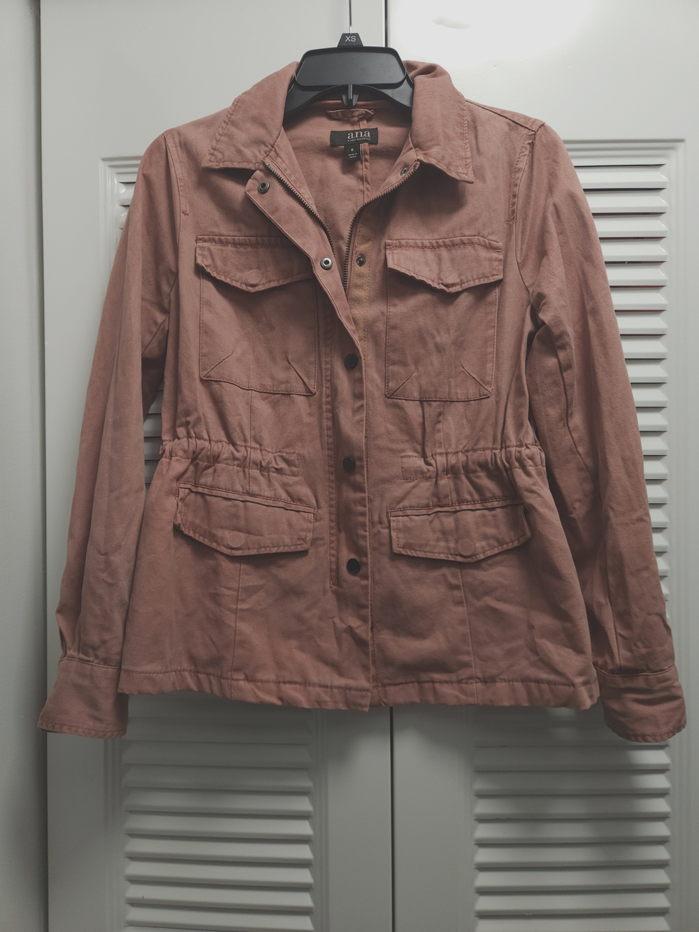 a.n.a. A New Approach Utility Jacket Women's Small Blush Pink 100% Cotton